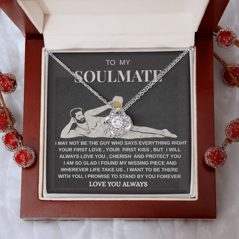 Soulmate Love Knot Necklace | Romantic Gift for Her | Sterling Silver Jewelry"