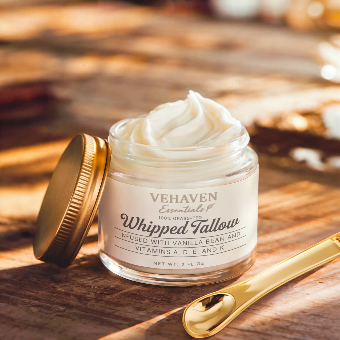 VEHAVEN ESSENTIALS Whipped Grass-Fed Tallow Balm with Vanilla Bean