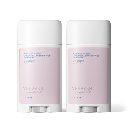 VEHAVEN ESSENTIALS 2 Pack Non-toxic Natural Deodorant, Aluminum-Free for Women