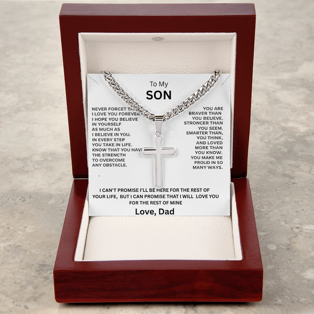 To My Son – Forever Loved Dad's Promise Necklace 18K ”