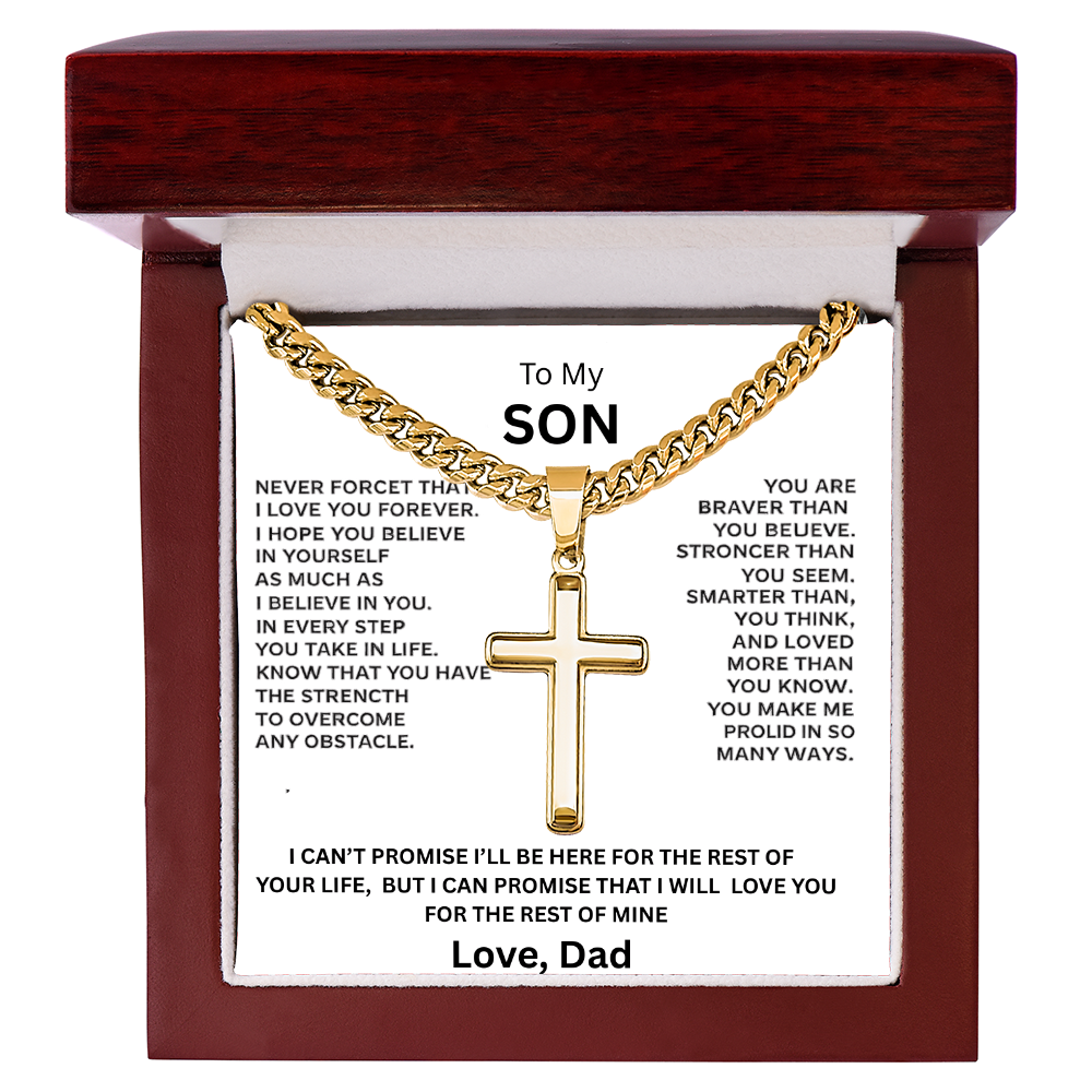 To My Son – Forever Loved Dad's Promise Necklace 18K ”