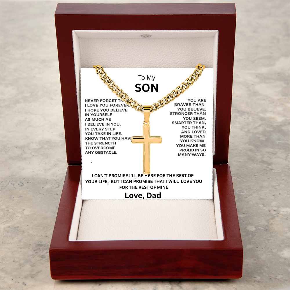 To My Son – Forever Loved Dad's Promise Necklace 18K ”