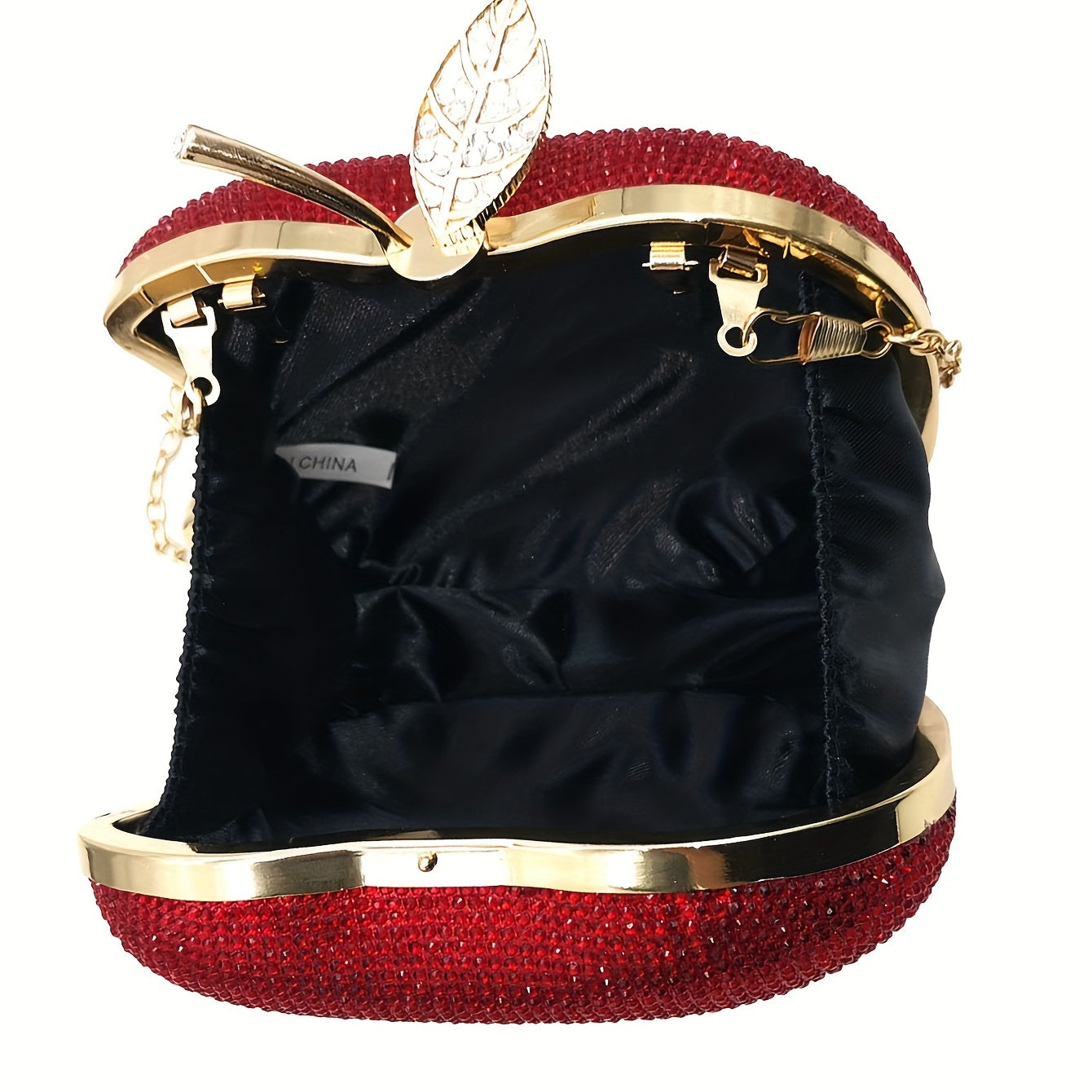 Mini Red Apple Evening Bag, Rhinestone Clutch Prom Purse, Sparking Handbag For Wedding & Party (5.91*5.12*2.36) Inch Best Gifts for Carnaval