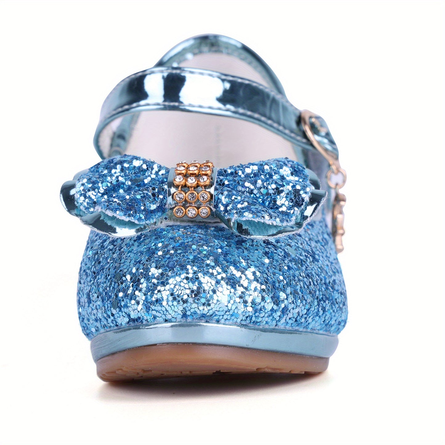 Girl Sandals Glitter Princess Shoes With Sequin, Party Shoes Bling Bowknot High Heels Wedding Birthday Dress Shoes