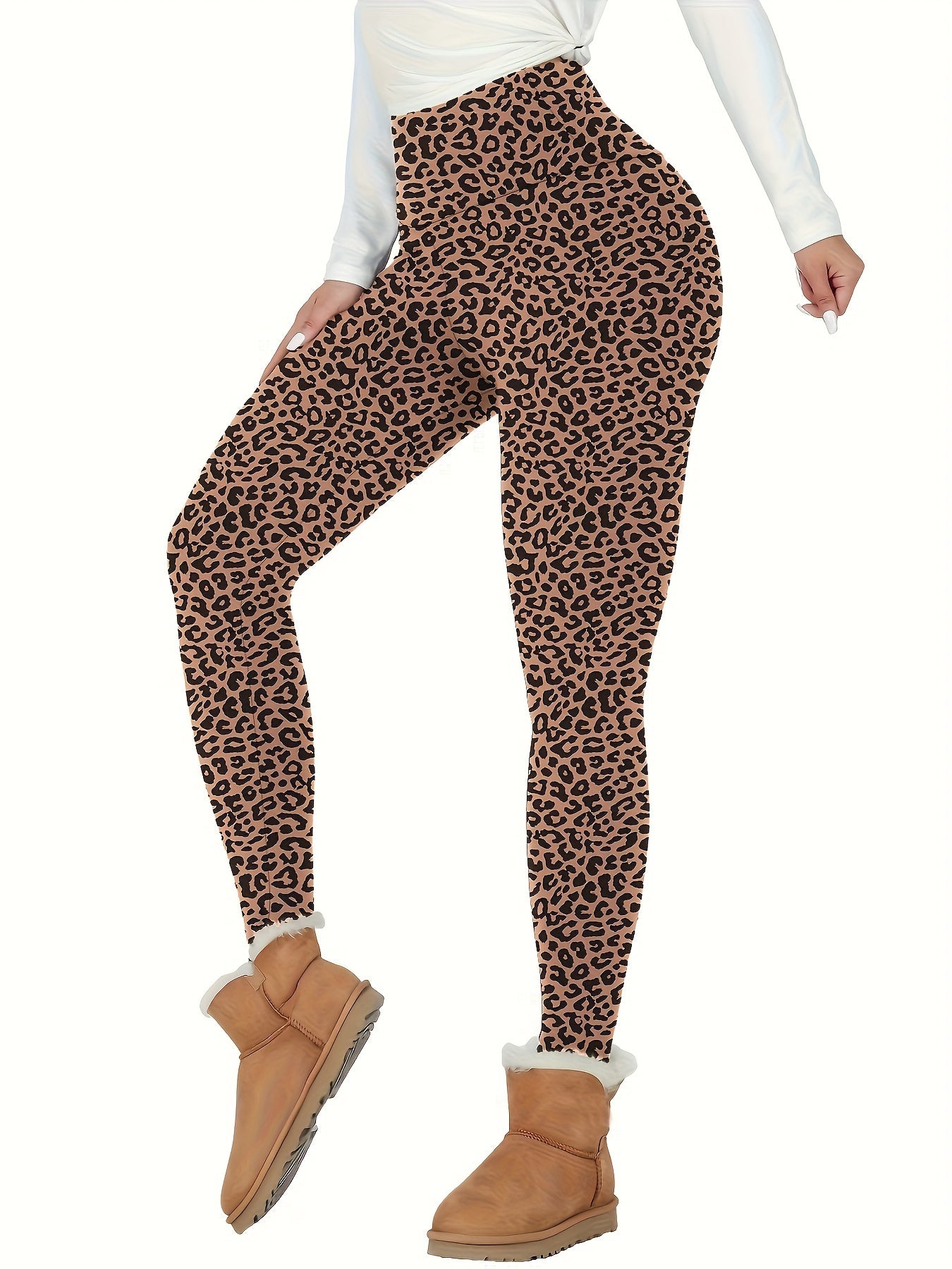High Waisted Thermal Fleece Lined Womens Leggings, Soft Workout Winter Warm Thick Yoga Pants