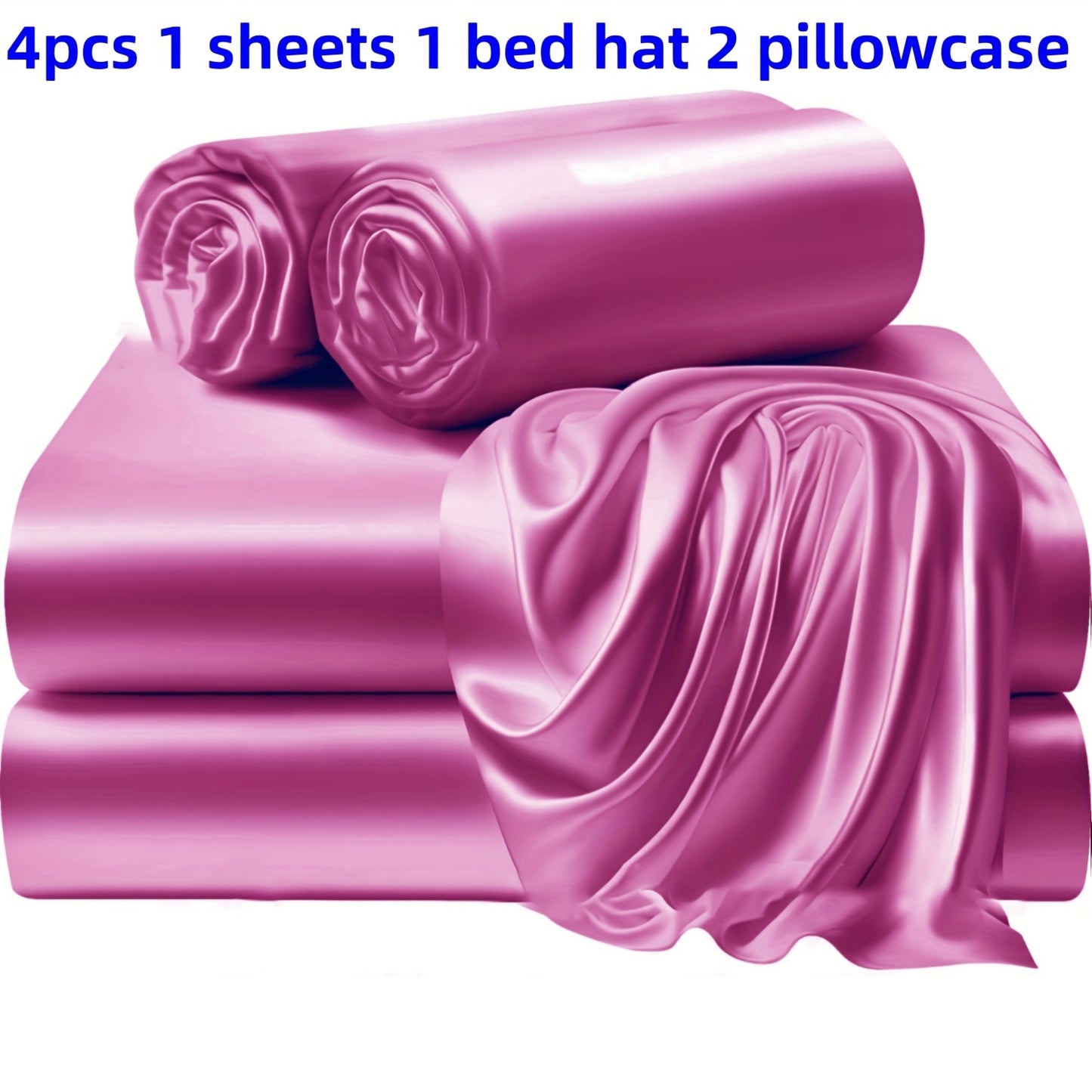 3/4 Pieces Of Solid Color Bed Sheets And Bed Skirts, 1/2 Pillowcases, A Set Of Three Or Four, Soft And Silky