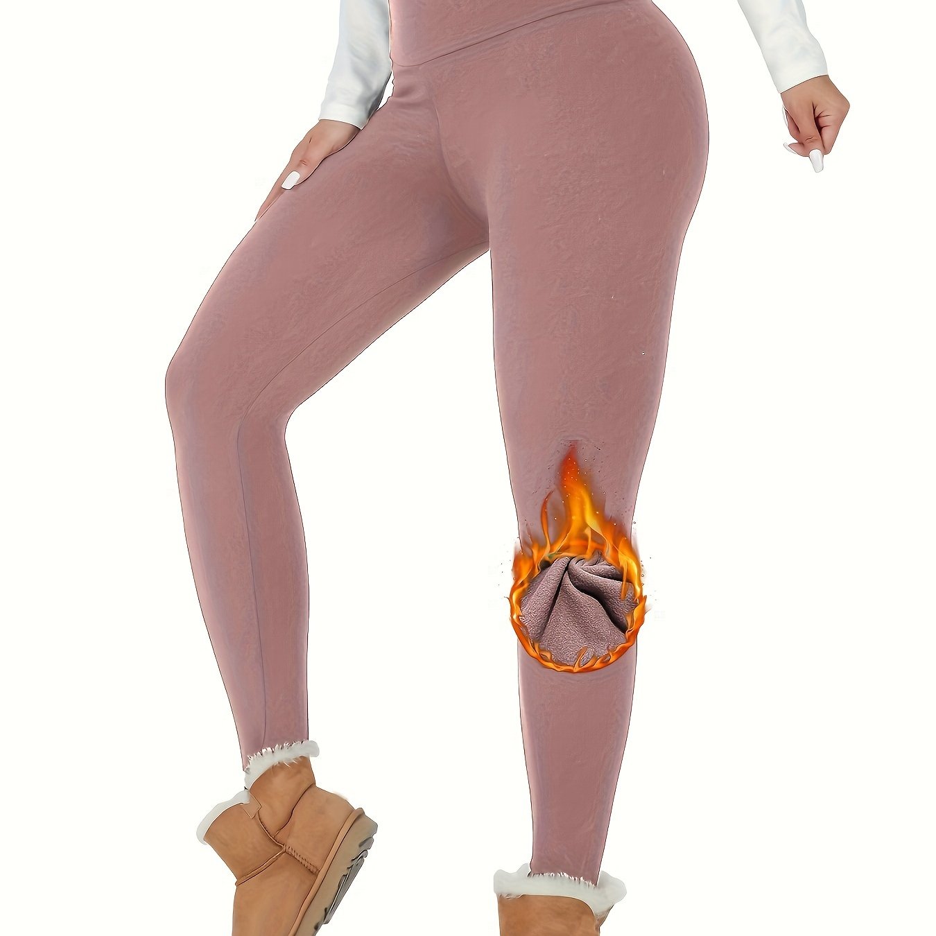 High Waisted Thermal Fleece Lined Womens Leggings, Soft Workout Winter Warm Thick Yoga Pants