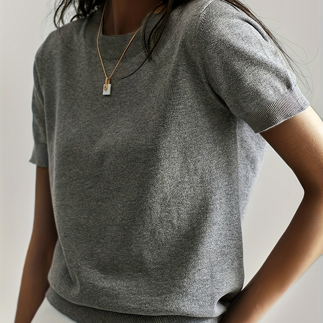 Womens Valentines Day Charm - Lightweight Crew Neck Sweater with Short Sleeves - Perfect for Spring & Summer Romance - Versatile Casual Wear