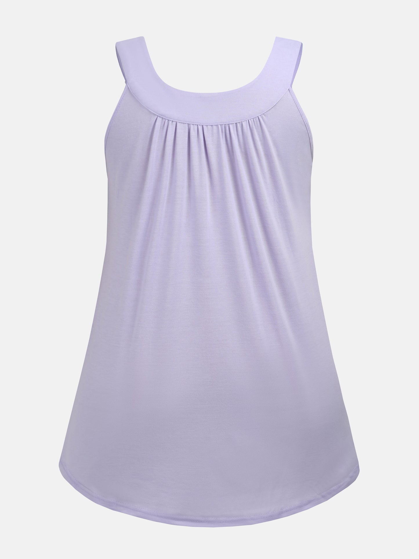 Plus Size Solid Color Tank Top with Fashionable Button Detail - Flattering Curve Hemline & Medium Stretch - Classic Crew Neck for Curvy Womens Summer Style