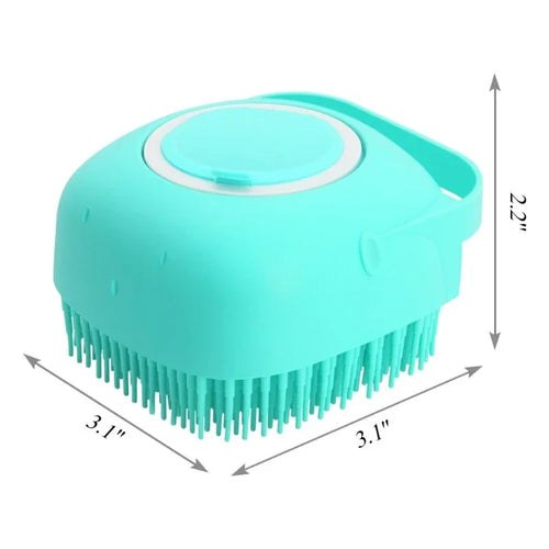 Dog or Cat Shampoo Brush 2.7oz 80mlScrubber for Bathing pets soft Short Hair Silicone Rubber