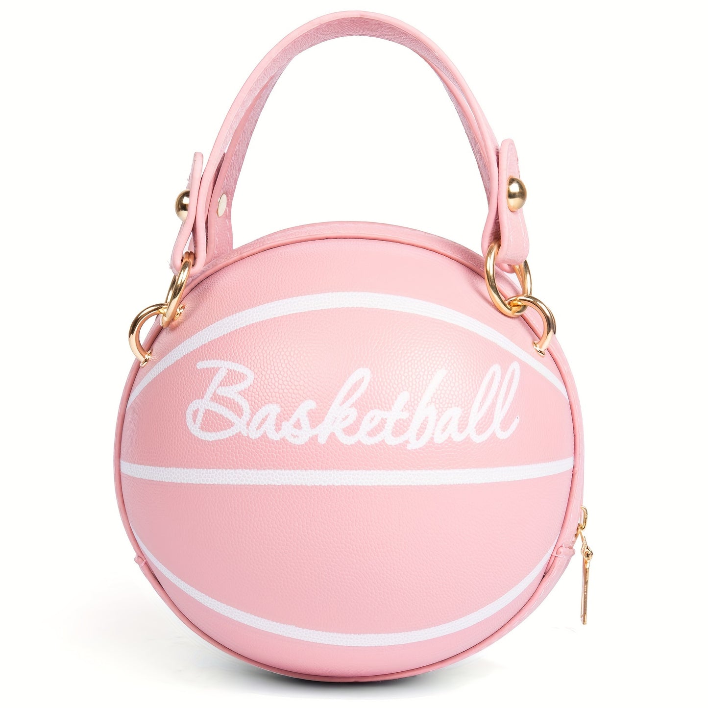 Fashion-Forward Basketball-Shaped Y2K Chain Bag - Retro-Trendy Crossbody & Shoulder Purse with Durable PU Leather, Chic Top Handle, and Adjustable Strap for Versatile Style