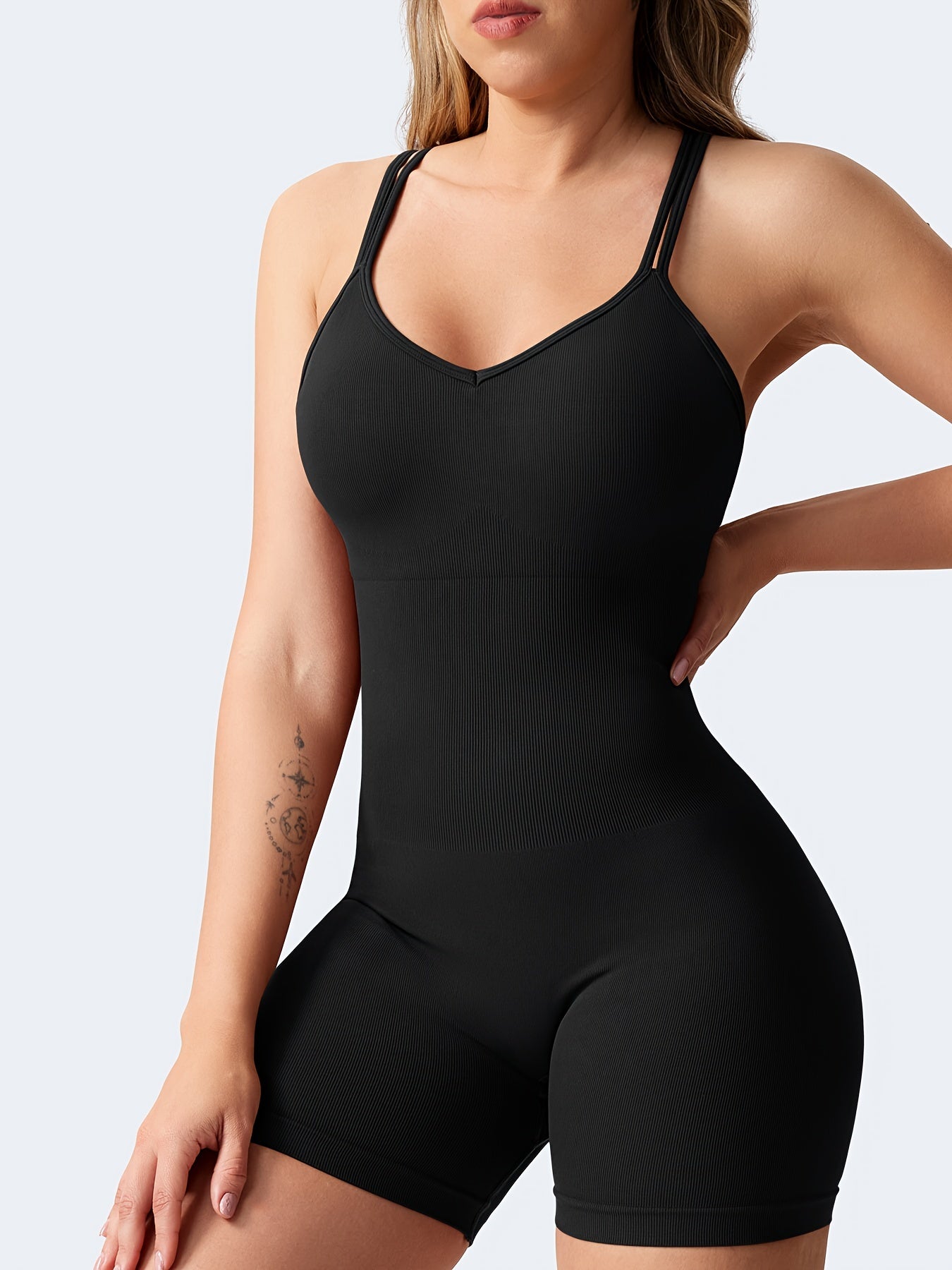 [For Women Scrunch Butt Romper] Workout Backless Jumpsuits Scrunch Butt Form Romper Bodysuits For Women Shorts Body Shaper
