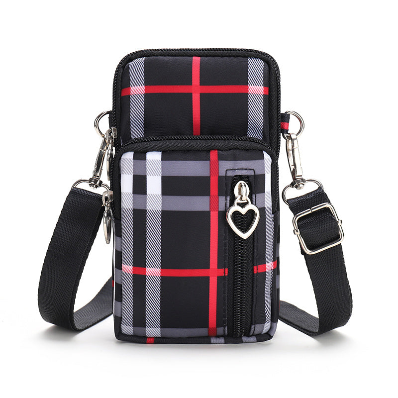 Mini Crossbody Phone Bag, Sports Arm & Running Wrist Bag, Stylish Shoulder Coin Purse With Heart Zipper